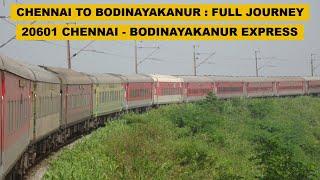 Chennai To Bodinayakanur  Full Journey  20601 MAS - BDNK AC Superfast Express  Indian Railways