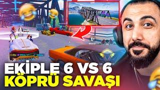 EKİPLE BİRLİKTE 15 ARABAYLA 6 VS 6 EĞLENCELİ KÖPRÜ SAVAŞI EFSANE MOD  PUBG MOBILE