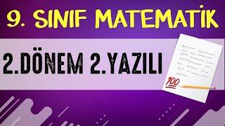 Matematik 9. Sınıf 2. Dönem 2. Yazılı Çalışması  ŞENOL HOCA