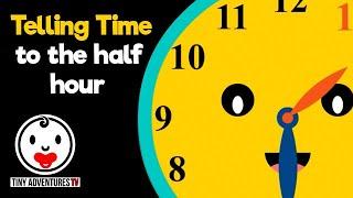 Telling Time  To the Half Hour  High Contrast Simple learning video for toddler kids babies