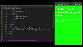 HTML Change Background Color Simple How To Tutorial