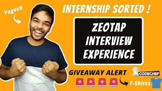  INTERNSHIP SORTED  Zeotap Interview Experience   GIVEAWAY ALERT