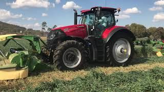 Case IH Optum 270 & Krone 9.8m Butterfly Mower Conditioner