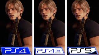 Resident Evil 4 Remake  PS4 - PS4 Pro - PS5  Graphics Comparison  Chainsaw Demo
