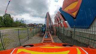 SUPERMAN RIDE OF STEEL - POV - Six Flags America