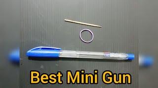 How to make a gun with a pen  How to make a mini gun at home How to make a gun with a pen and rubber