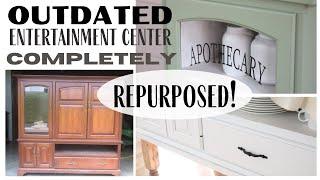 Entertainment Center Makeover  Furniture Repurpose  Furniture Makeover  DIY Buffet Idea