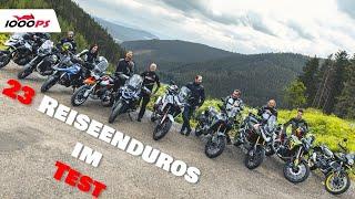 Peinlichkeiten & Überraschungen Reiseenduro Test DELUXE mit 23 Maschinen - 1000PS Mittagspause LIVE