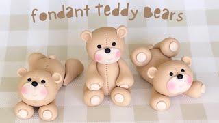 How to make 3 cute fondant Teddy Bears Easy step by step tutorial weights and tools included