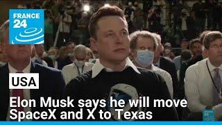 Musk says he will move SpaceX and X to Texas after California passes gender-identity law