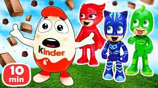 Spielzeug Videos für Kinder mit PJ Masks  Kinder Cartoons - 3 Folgen am Stück