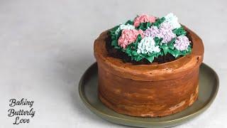 Easy Flower Pot Cake  Beginner Buttercream Flowers