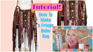 WOW PURSE TUTORIAL LIKE NO OTHER How to Make a Fringe Boho Bag From Thrifted Items