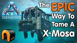 ARK The MOST EPIC X-Mosasaur Taming Trap EVER