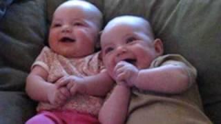 Twin Babies Laughing at Fake Sneezes