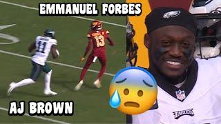 AJ Brown ‘BULLIED’ Emmanuel Forbes AGAIN  WR Vs CB Eagles Vs Commanders 2023 highlights