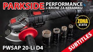 Parkside PWSAP 20-Li D4 Performance Aku Brusilica + Busenje keramike