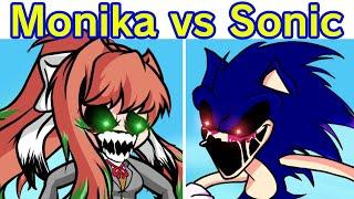 Friday Night Funkin Sonic.EXE VS Monika.EXE FULL WEEK FNF Mod Triple TroubleCyclesU cant Run