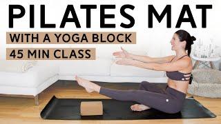 Pilates Mat Workout with a Yoga Block 45 Mins