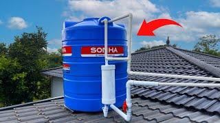 I never have to buy water again  How to make PVC drainage pipe for corrugated iron roof 3 in 1