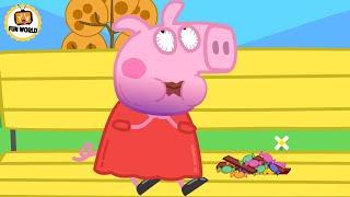 Too greedy for eating chocolate and candy #funnycartoon #peppapigparody #animationmeme