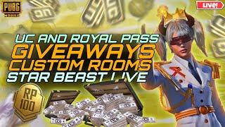 UC & Royal Pass Giveaways  Custom Rooms  PUBG Mobile  Star Beast is Live