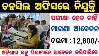 Tahasil Office Recruitment 2024  Salary 12800 Per Month  Odisha Govt Jobs 2024  Odisha Jobs