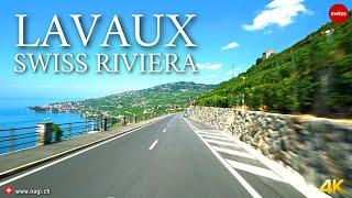  Lavaux The Swiss Riviera 4K  Montreux to Lausanne on Lake Geneva  Grape Vineyards  #swiss