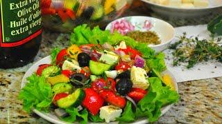 Как сделать ГРЕЧЕСКИЙ САЛАТ с НЕОБЫЧНОЙ ЗАПРАВКОЙ Очень ПолезноGreek Salad  Простой Рецепт