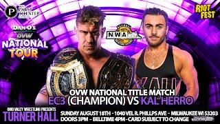 Kal Herro vs EC3 for the OVW National Heavyweight Championship.  OVW in Milwaukee. 08.18.2024