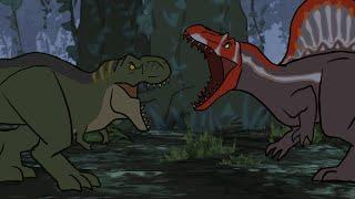 T-Rex vs Spinosaurus  Jurassic Park 3 Animation