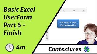 Basic Excel UserForm Part 6 - Finish