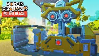 GRINDING DOWN MOUNTAINS WITH REFINING BOTS  Scrap Mechanic Survival GameplayLets Play E4