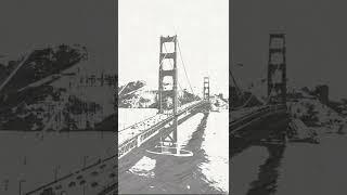 Cool Effect Golden Gate Bridge in Pencil Sketches