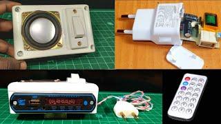 How to make powerfull Bluetooth audio amplifier using old mobile charger  Bluetooth speaker