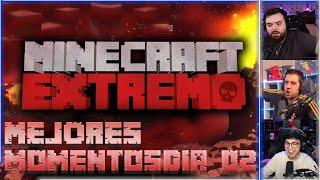 Auron el Crack Mejores Momentos y Muerte MINECRAFT EXTREMO Dia #02. 