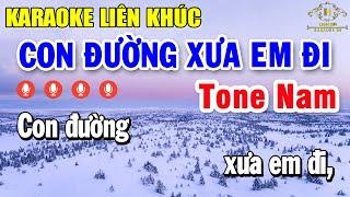 Karaoke Liên Khúc Con Đường Xưa Em Đi Tone Nam  Nhạc Sống Bolero Trữ Tình Dễ Hát  Trọng Hiếu