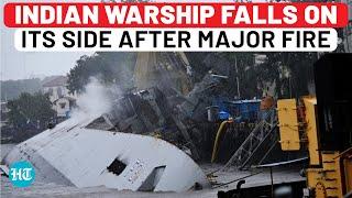 Indian Warship Falls On Side Bid To Pull Upright Failed So Far 1 Sailor Missing  INS Brahmaputra