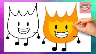 How To Draw Firey from Battle for Dream Island  BFB BFDI  Easy Drawing Tutorial