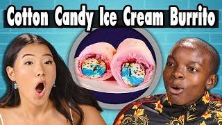 COTTON CANDY ICE CREAM BURRITO  Teens Vs. Food