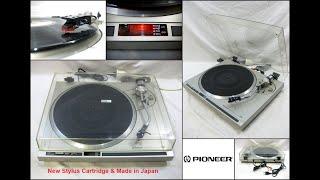 PIONEER PL-100 FG-Servo Auto-Return Turntable with New Stylus Cartridge Made in Japan