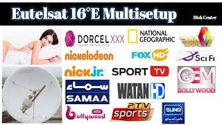 Eutelsat 16e multisetup on sawa 4feet dish  16e badar26e Paksat38e and Yahsat52e  Full setting