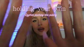 ASMR Reiki Safe Space for sadnessgrief gently comforting invisible triggers pluck and pull