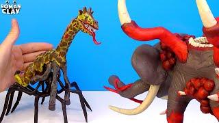 Making Zoochosis Animals Giraffe and Elephant Mutants ► Sculpting with Clay