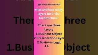 What and How Many Layers are Present in 3-Tier Architecture? @ShivaShankarTech #dotnet #csharp