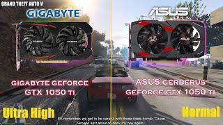 Gigabyte Geforce GTX 1050 ti vs Asus Cerberus Geforce GTX 1050 ti GTA 5 Gameplay test - BEST  cards