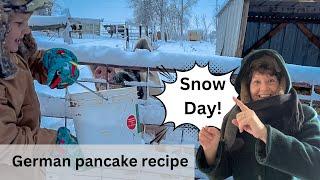 Snow Day A Day in the life Caramel Snow syrup and German pancakes recipe