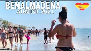 BENALMADENA SPAIN BEACH WALK AUGUST 2021 Latest Beach Walk Summer Updates in Costa Del Sol 4K