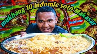 mukbang 10 bungkus Indomie soto Makasar + sarden telor