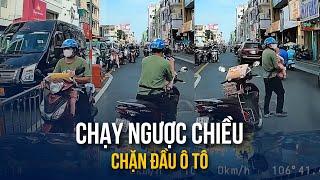 TP.HCM CSGT vào cuộc vụ xe máy chạy ngược chiều chặn đầu ô tô